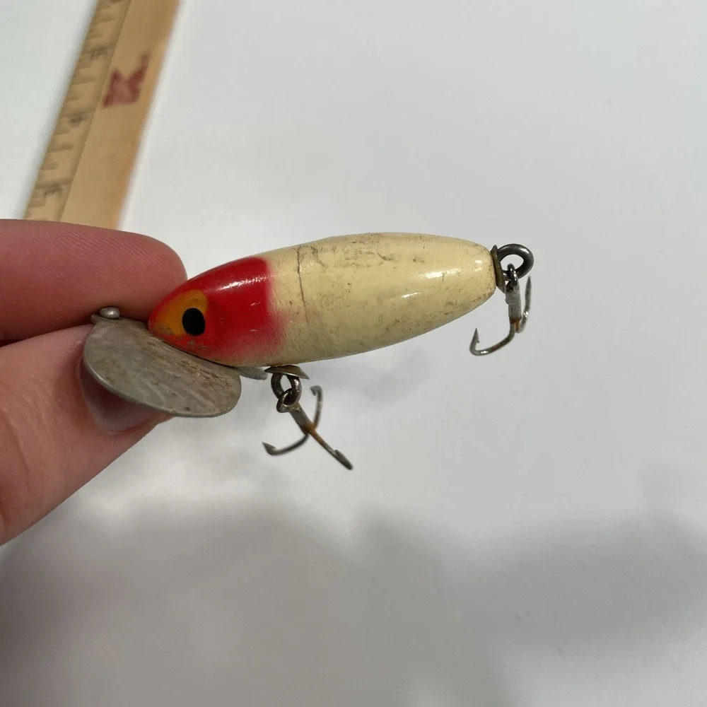 Vintage Lure Lot Heddon Tiny Tad Lure Jitterbug Tackle Hooks Fishing Old Antique
